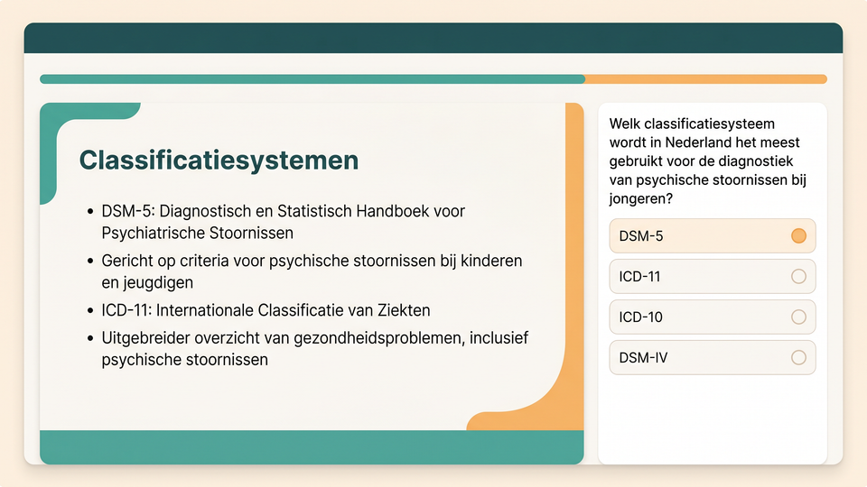 Voorbeeld van de e-learningmodule over classificatiesystemen